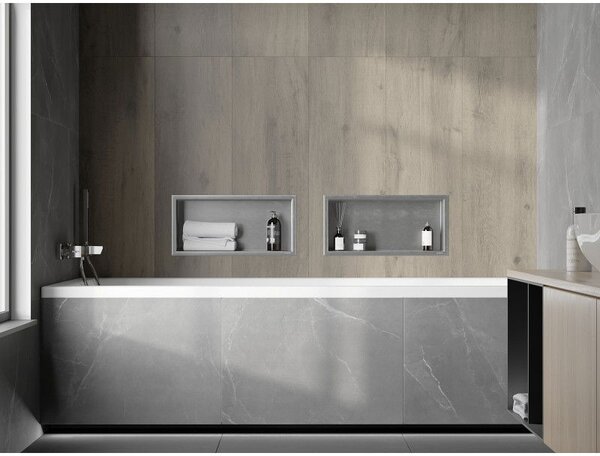Mexen X-Wall-R poliță încastrată cu flanșă 45 x 20 cm, inox - 1910452010