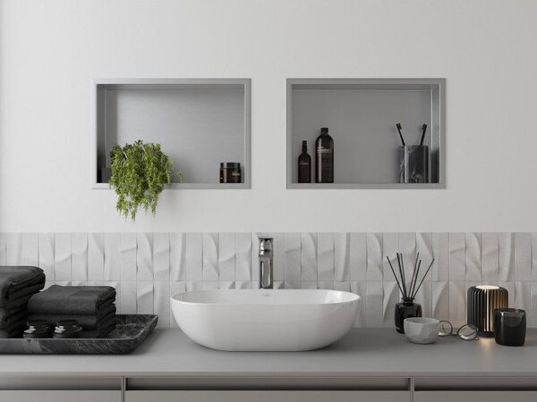 Mexen X-Wall-R raft încastrat cu flanșă 45 x 30 cm, inox - 1910453010