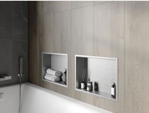 Mexen X-Wall-R raft încastrat cu flanșă 45 x 30 cm, inox - 1910453010
