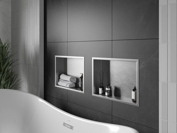 Mexen X-Wall-R raft încastrat cu flanșă 45 x 30 cm, inox - 1910453010