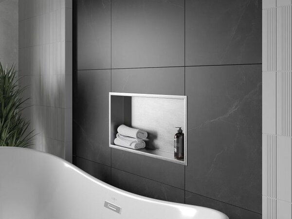 Mexen X-Wall-R raft nișă cu flanșă 60 x 30 cm, inox - 1910603010