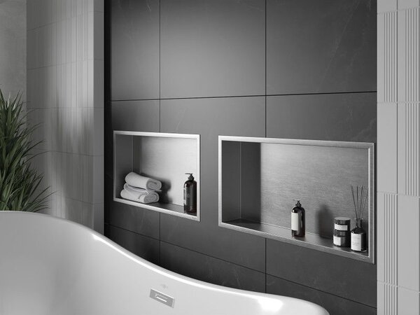 Mexen X-Wall-R raft nișă cu flanșă 60 x 30 cm, inox - 1910603010