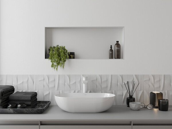 Mexen X-Wall-NR raft încastrat fără flanșă 75 x 30 cm, alb - 1921753010