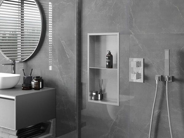 Mexen X-Wall-R raft încastrat cu flanșă și raft 60 x 30 cm, inox - 1910603010S