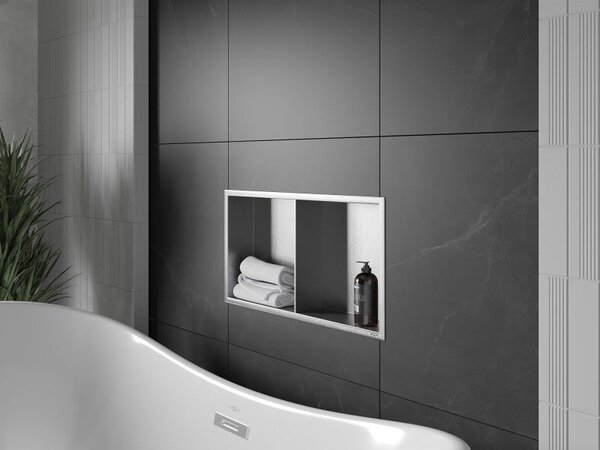 Mexen X-Wall-R raft încastrat cu flanșă și raft 60 x 30 cm, inox - 1910603010S