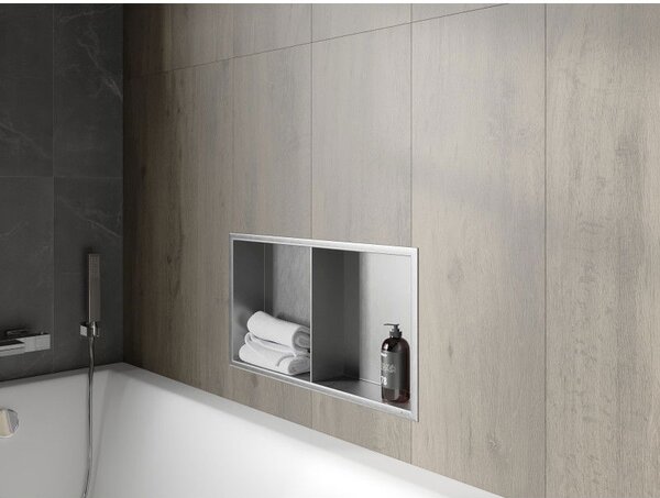 Mexen X-Wall-R raft încastrat cu flanșă și raft 60 x 30 cm, inox - 1910603010S