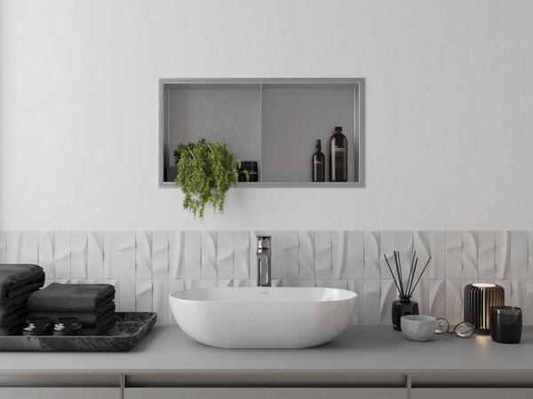 Mexen X-Wall-R raft încastrat cu flanșă și raft 60 x 30 cm, inox - 1910603010S