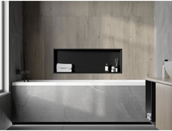 Mexen X-Wall-R, raft de perete incorporat cu guler 90 x 30 cm, negru mat, 1970903010