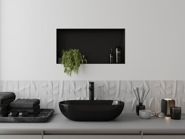 Mexen X-Wall-NR raft încastrat fără flanșă 60 x 30 cm, negru - 1971603010