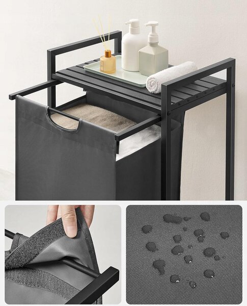 Cos de rufe negru cu raft SPECA