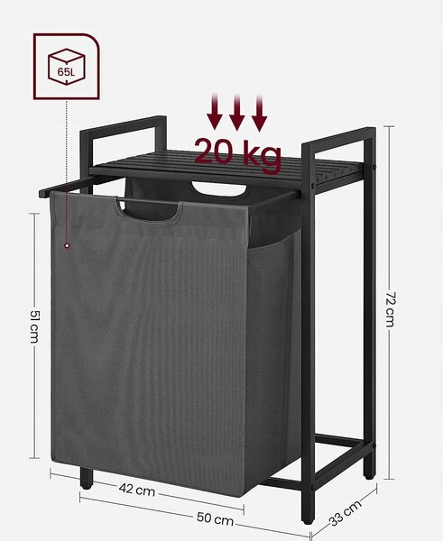 Cos de rufe negru cu raft SPECA