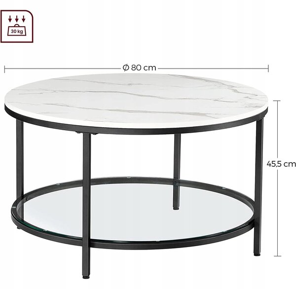 Masuta de cafea LATICIA cu blat in decor marmura