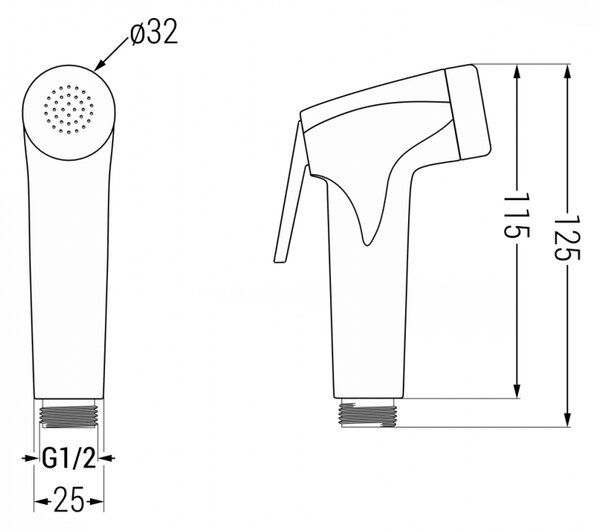 Mexen R-76 mâner bideu, crom - 79576-00