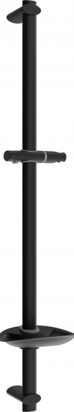 Seturi de dus Mexen - Tija de dus DB 75 cm cu sapuniera, fara baterie, negru, 79384-70