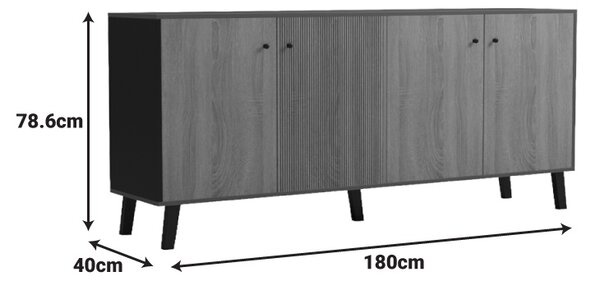 Comoda, Tuscany, Sonoma, 40x180x78.6 cm
