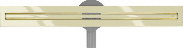 Sifon de duș Mexen plat din oțel inoxidabil cu sifon rotativ 360° 60 cm, model SLIM, auriu, 1541060