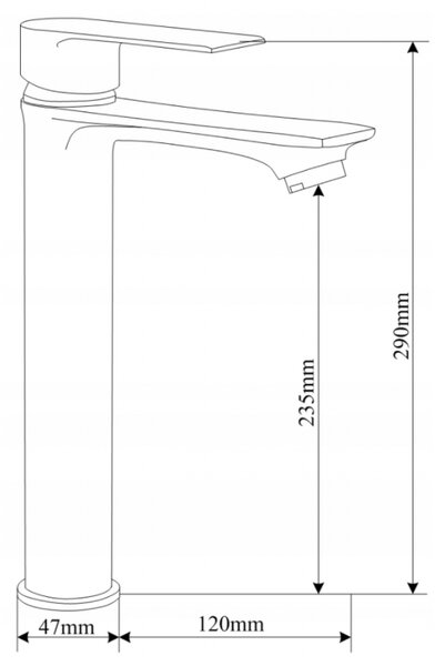 Mexen Royo baterie de lavoar înaltă, aurie - 72210-50