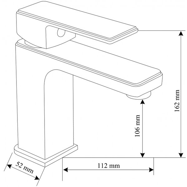 Mexen Mino, baterie chiuveta, negru mat, 72400-70