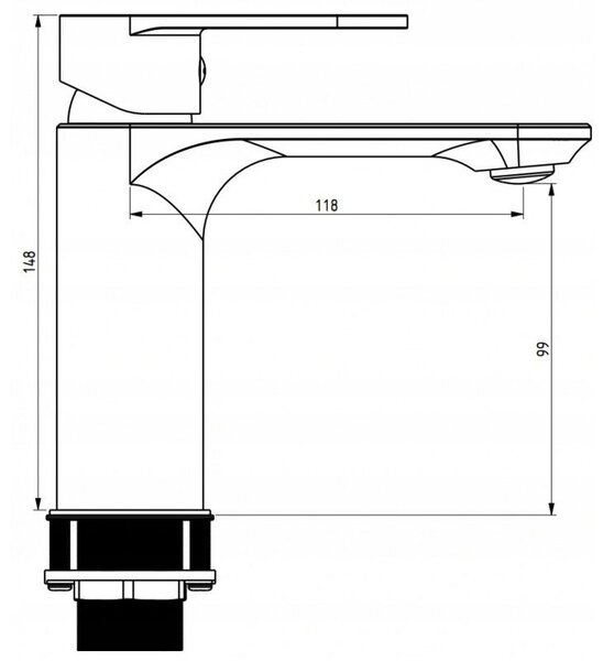 Mexen Milo baterie lavoar, negru - 71300-70