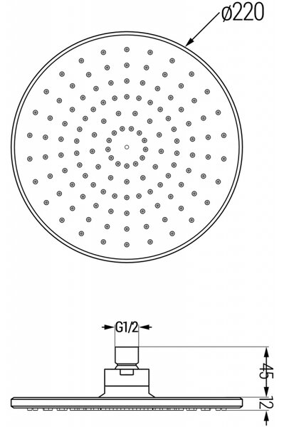 Mexen Accesorii Mexen, cap de dus 22 cm D-40, grafit, 79740-66