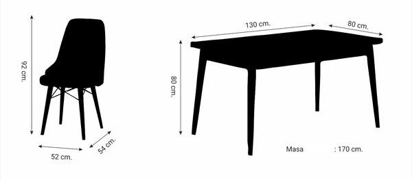 Set Masa Extensibila cu 6 scaune, Amazon Modella Turcoaz ®️