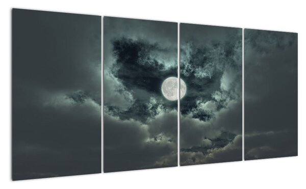 Tablou - lună ?i nori (160x80cm)