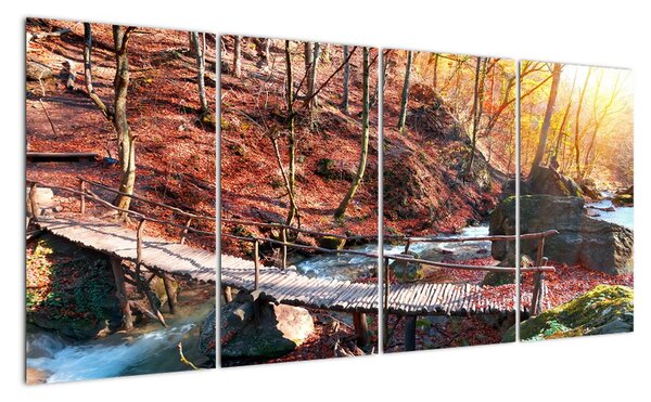 Tablouri - drum de toamnă prin pădure (160x80cm)