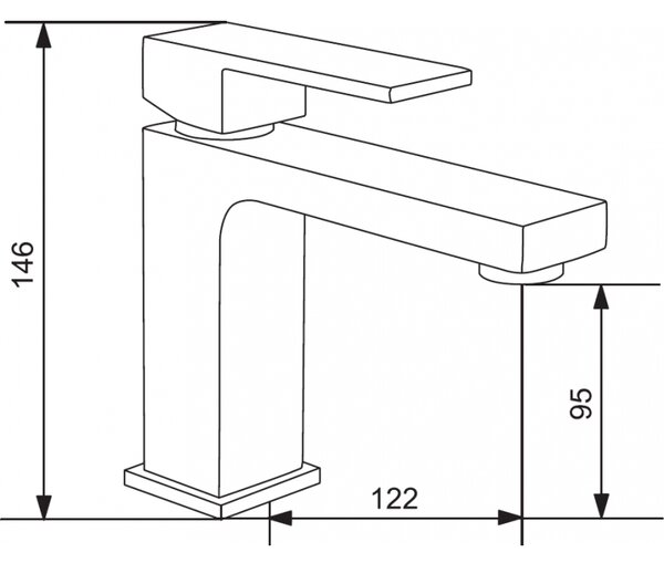 Mexen Uno, baterie chiuveta h-146, negru mat, 71400-70