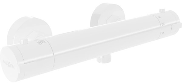 Mexen KAI, baterie termostatică de duș cu racord de duș inferior 1/2", alb, 77100-20