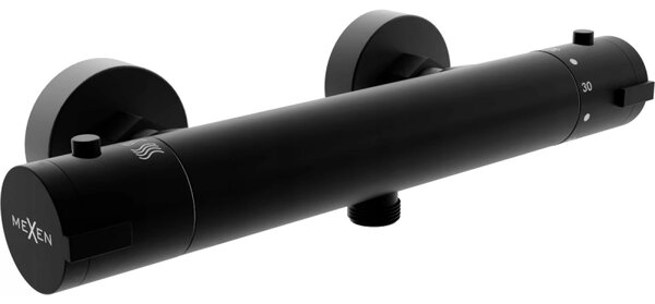 Mexen KAI, baterie termostatica de dus cu racord inferior de dus 1/2", negru mat, 77100-70