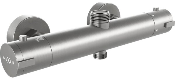 Baterie termostatică de duș Mexen KAI cu accesoriu superior, grafit, 77150-66