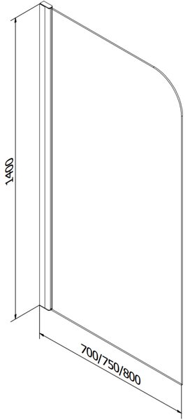 Mexen Cubik cadă dreptunghiulară 150 x 70 cm cu panou frontal și ecran lateral cu un singur panou 70 cm, transparent, crom