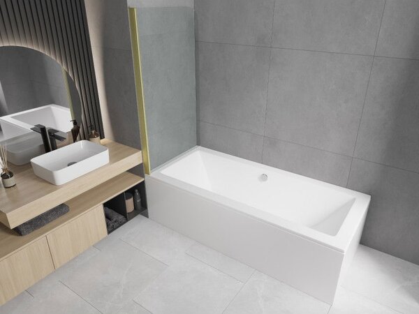 Mexen Felix paravan de baie cu 1 panou 70 x 140 cm, transparent, auriu - 890-070-001-50-00