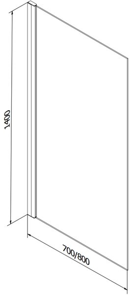 Mexen Alex paravan cadă 1-canat 70 x 140 cm, grilaj negru fix - 893-070-000-70-77