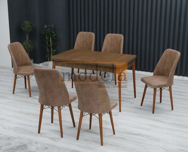 Set Masa Extensibila cu 6 scaune, Venetia Modella Maro