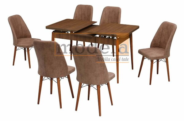 Set Masa Extensibila cu 6 scaune, Venetia Modella Maro
