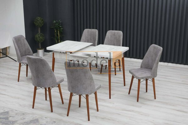 Set Masa Extensibila cu 6 scaune, Venetia Modella Gri