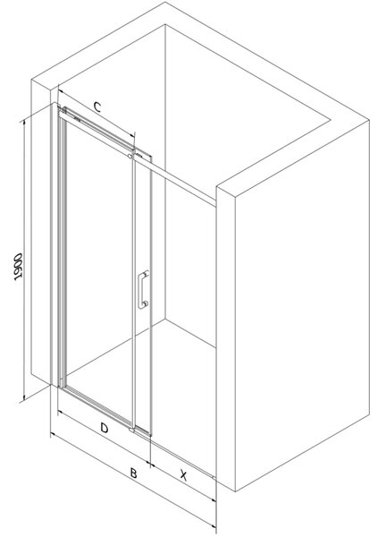 Mexen OMEGA usa de dus culisanta pentru deschidere 110 cm, auriu-transparent, 825-110-000-50-00