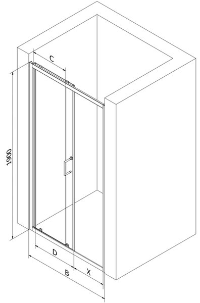 Mexen Apia uși de duș glisante 110 cm, transparente, aurii - 845-110-000-50-00