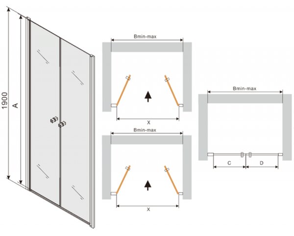 Mexen Texas usa de dus rotativa pentru deschidere 70 cm, 880-070-000-01-00