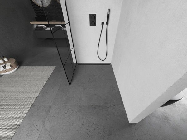 Mexen Kioto perete de duș Walk-in 80 x 200 cm, grilaj negru 8 mm, negru - 800-080-101-70-77