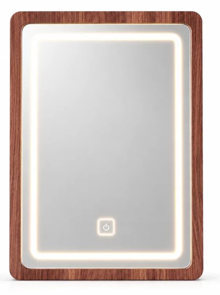 Oglinda LED pentru masuta de machiaj CRYSTAL - Walnut