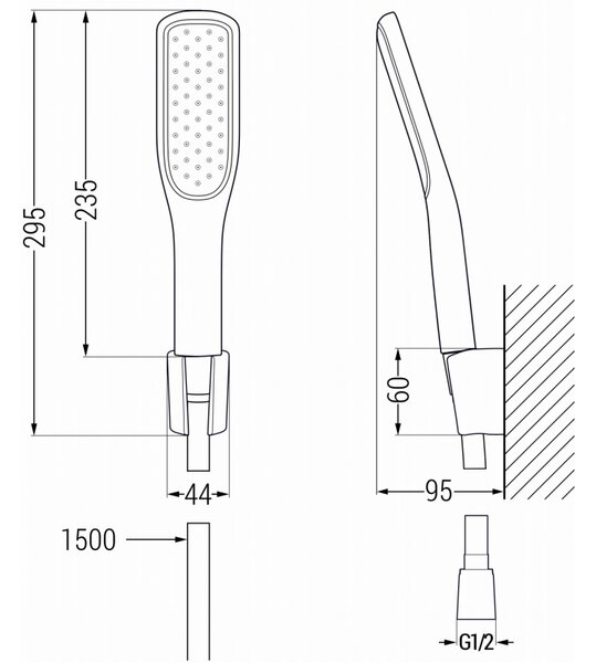 Mexen R-49 set de duș fix, alb/auriu - 785495052-25