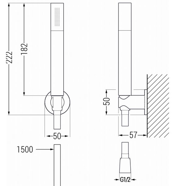 Mexen Zero R70 set pentru cadă, auriu - 71113R70-50