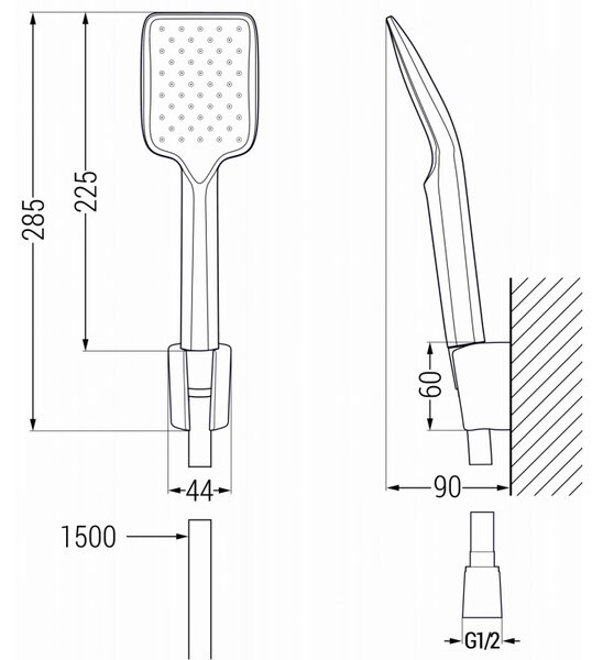 Mexen Aries R62 set de baie, auriu - 744803R62-50
