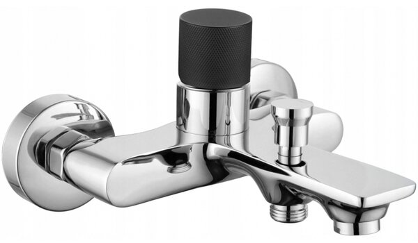 Robinet cu buton Mexen Royo One Bath, crom-negru, 72231-07