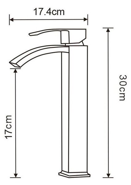 Mexen Libra baterie de chiuvetă înaltă, neagră - 745110-70