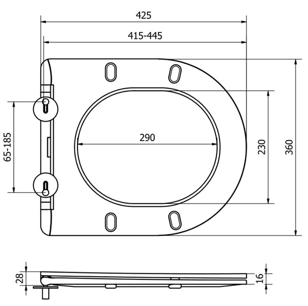 Mexen capac de toaletă cu cădere lentă slim, duroplast, gri deschis mat - 39740061