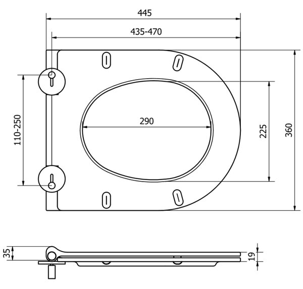 Mexen - Scaun WC SLIM DUROPLAST pentru vas WC LENA RICO SOFIA CARMEN (B6101) | închidere soft, 39050100
