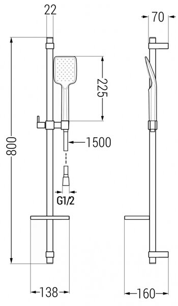 Mexen Lynx DQ40 Set cadă, auriu - 745903DQ40-50